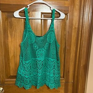 INC International Concepts Teal Crochet Top